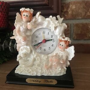 Rare Ashley Belle Cherub Angel Porcelain Clock